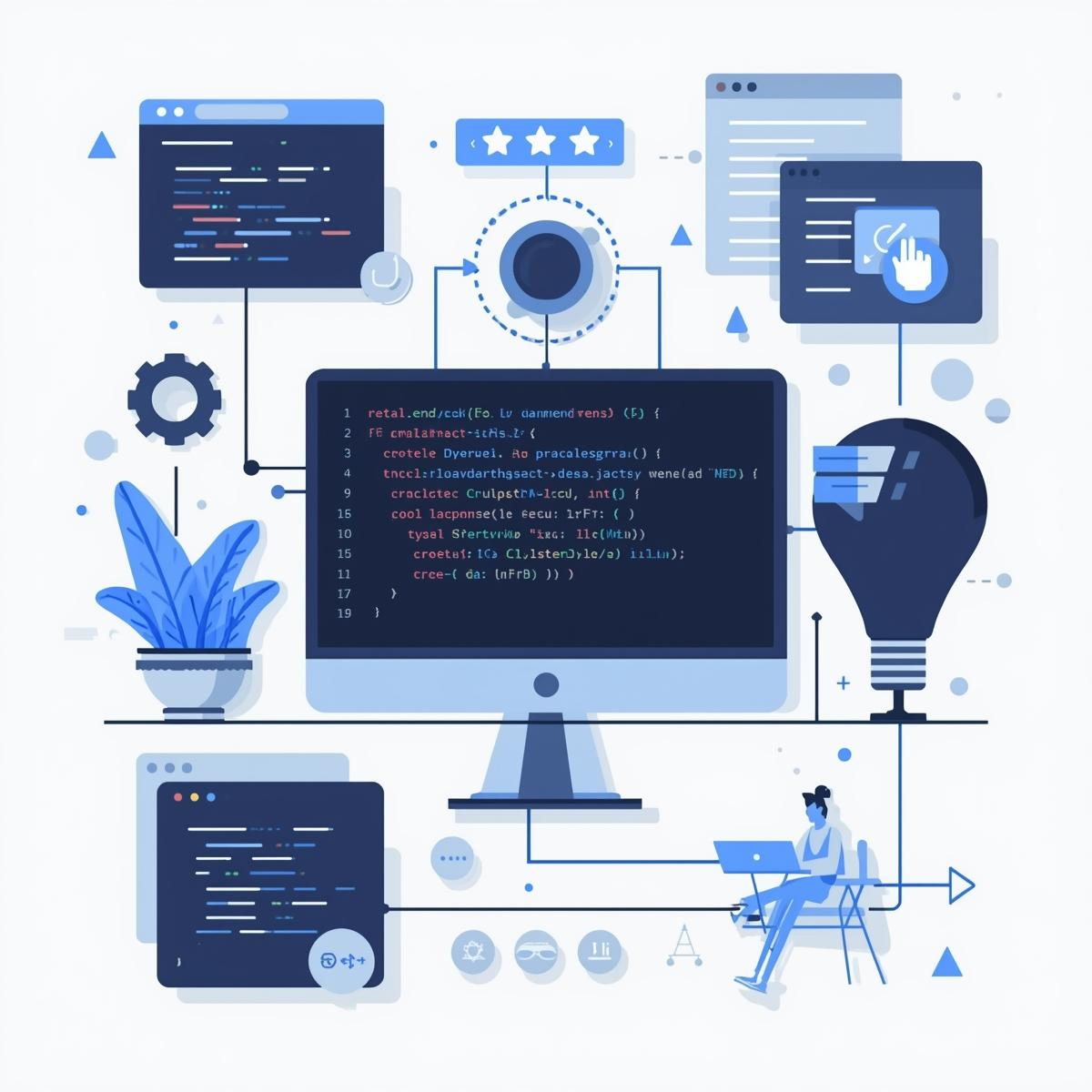 Minimalist interface design on multiple devices in a clean workspace