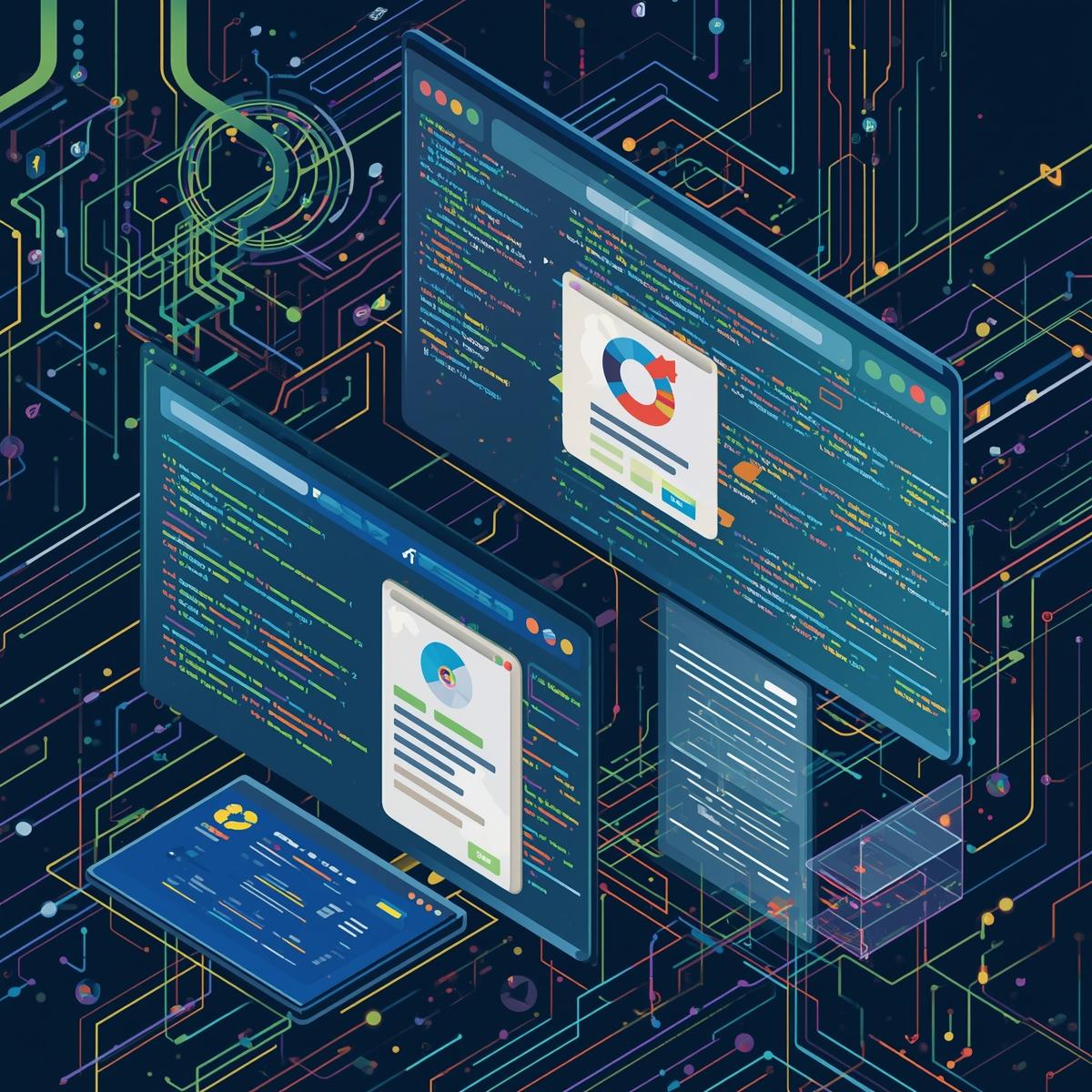 Calm office environment with a person working on a laptop